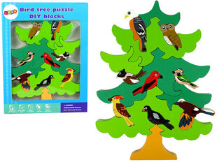 Puidust pusle Lean Toys Puu lindudega hind ja info | Pusled lastele ja täiskasvanutele | hansapost.ee