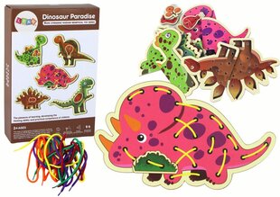 Nöörimismäng Lean Toys, dinosaurused цена и информация | Развивающие игрушки для детей | hansapost.ee
