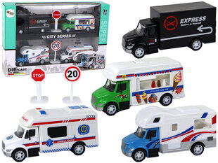 Liiklusmärkidega mängusõidukite komplekt Lean Toys цена и информация | Игрушки для мальчиков | hansapost.ee