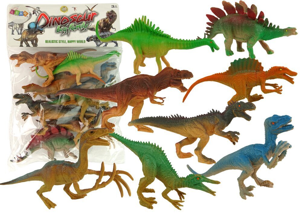 Dinosauruste figuuride komplekt Lean Toys, 8-osaline цена и информация | Mänguasjad poistele | hansapost.ee