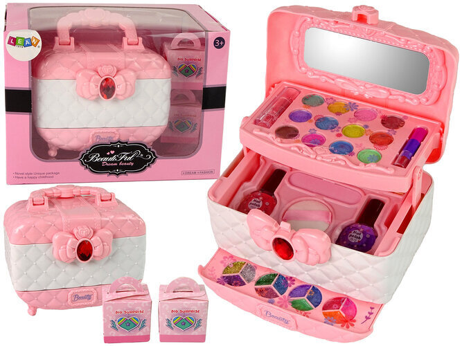 Ilukomplekt kohvris Lean Toys, roosa/valge hind ja info | Mänguasjad tüdrukutele | hansapost.ee