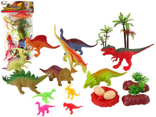 Dinosauruse figuuride komplekt koos tarvikutega Lean Toys, 21-osaline цена и информация | Игрушки для мальчиков | hansapost.ee