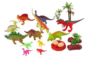 Dinosauruse figuuride komplekt koos tarvikutega Lean Toys, 21-osaline цена и информация | Игрушки для мальчиков | hansapost.ee