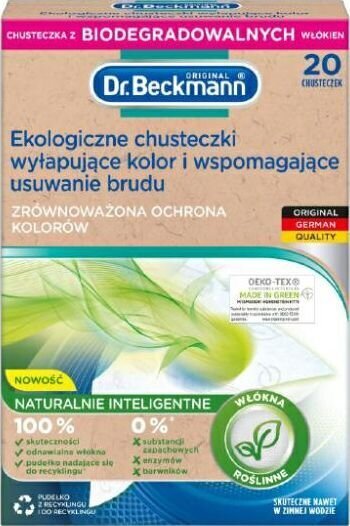 Dr. Beckman värvi- ja mustust imavad salvrätikud, 20 tk цена и информация | Pesuvahendid | hansapost.ee