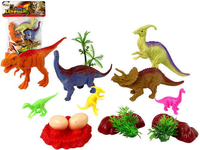 Dinosauruste kujude komplekt Lean Toys, 15-osaline hind ja info | Mänguasjad poistele | hansapost.ee