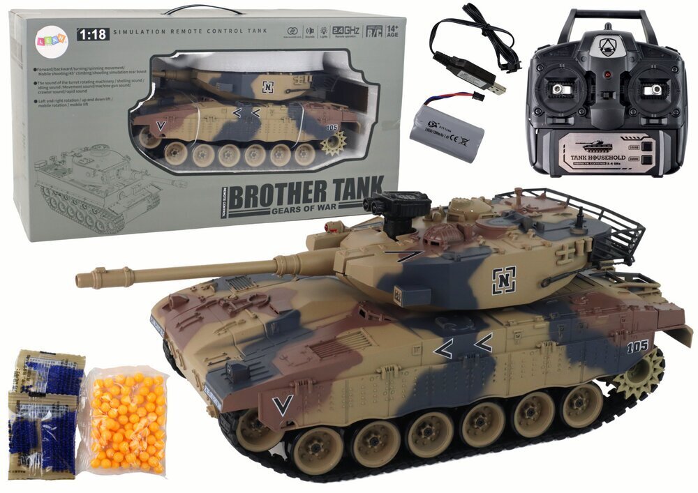 Tank koos puldiga Lean Toys, pruun цена и информация | Mänguasjad poistele | hansapost.ee