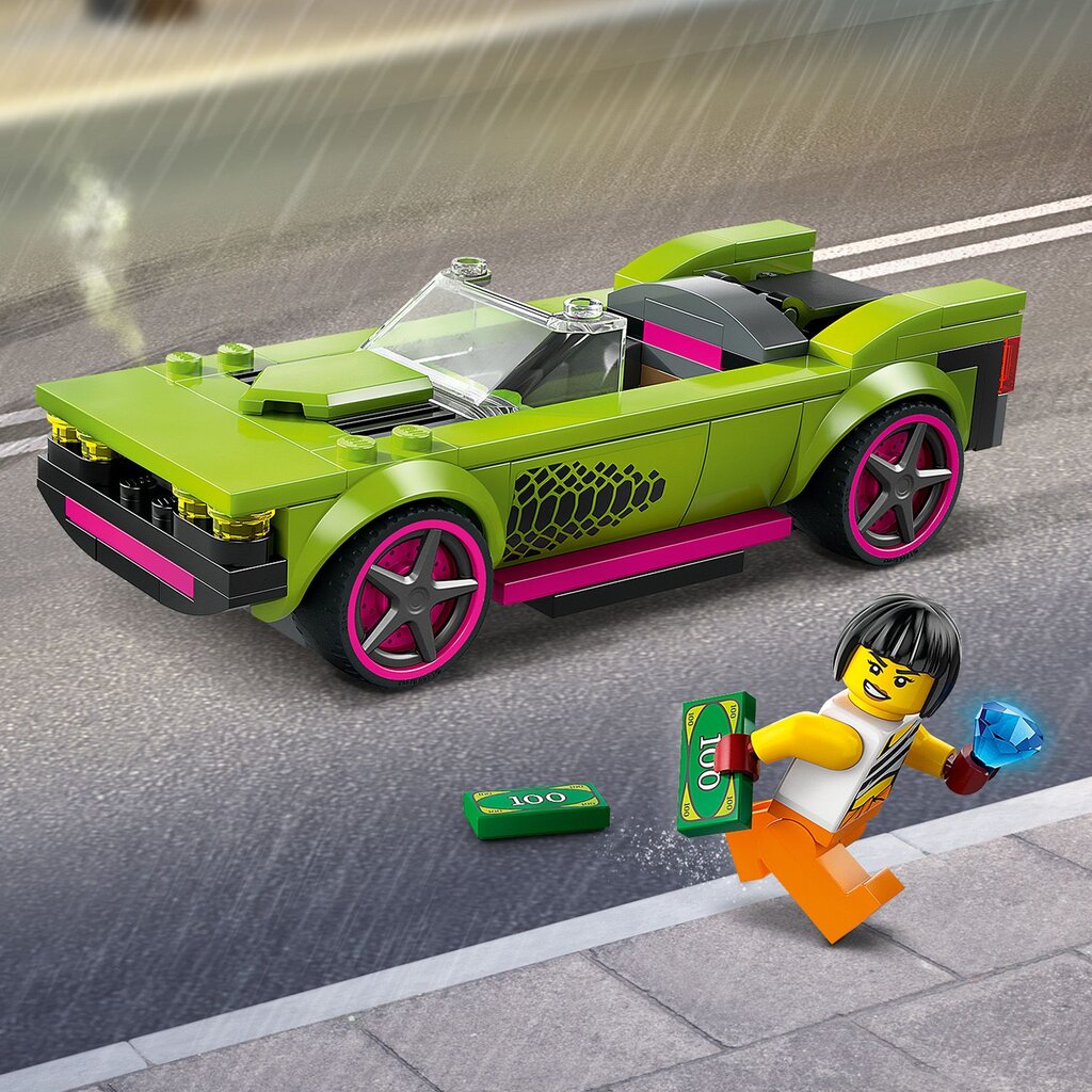 60415 LEGO® City Police Car and Muscle Car Chase politseiauto ja võimsa auto tagaajamine цена и информация | Klotsid ja konstruktorid | hansapost.ee