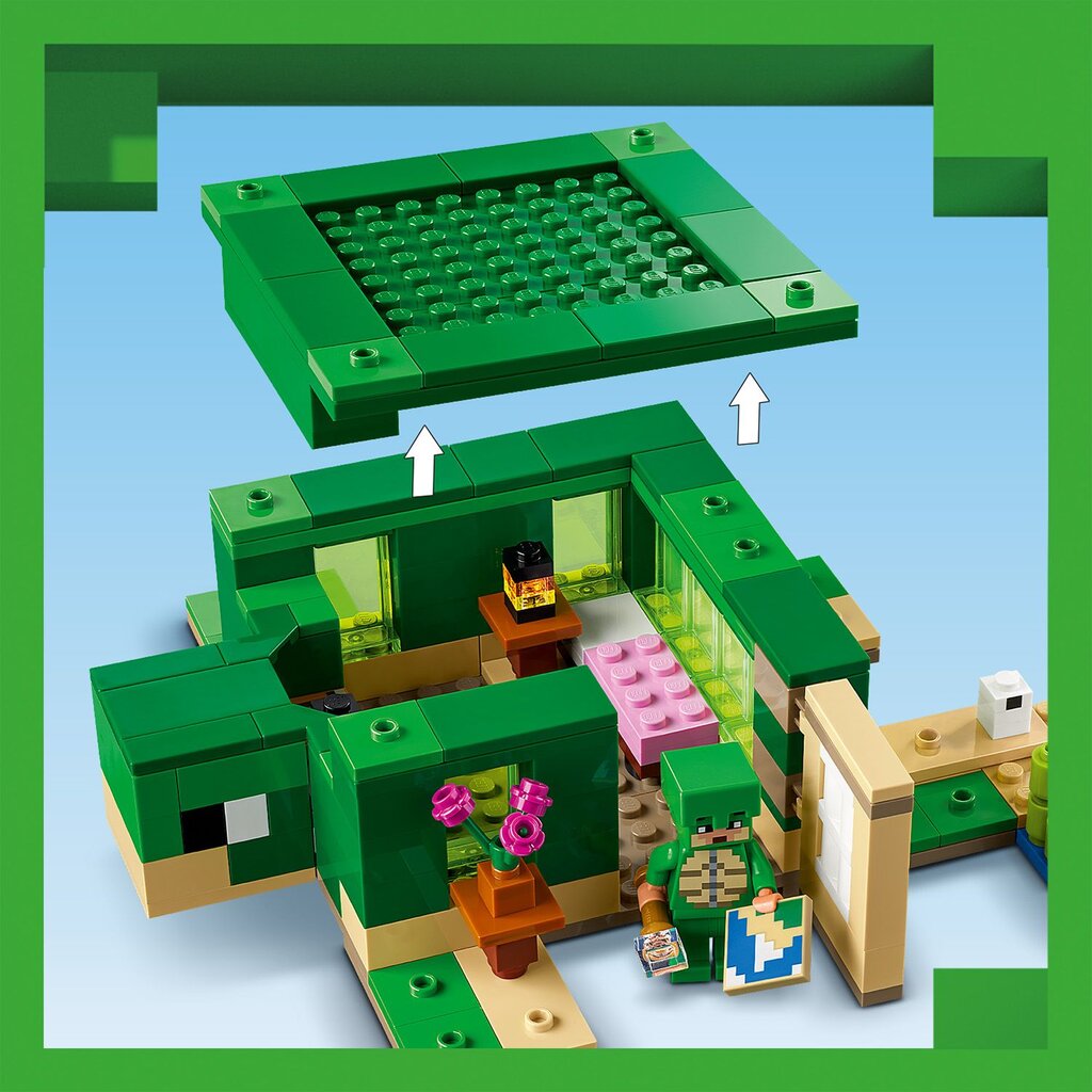 21254 LEGO® Minecraft Maja Kilpkonnarannas цена и информация | Klotsid ja konstruktorid | hansapost.ee