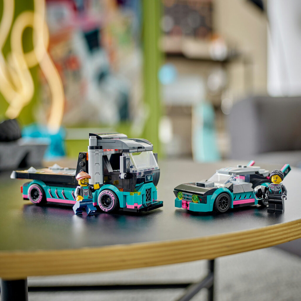 60406 LEGO® City Race Car and Car Carrier Truck võidusõiduauto ja autorekka цена и информация | Klotsid ja konstruktorid | hansapost.ee