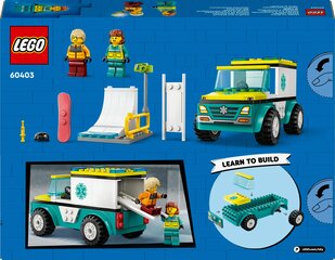 60403 LEGO® City Emergency Ambulance and Snowboarder kiirabiauto ja lumelaudur price and information | Blocks and constructors | hansapost.ee