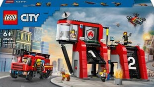60414 LEGO® City Fire Station with Fire Truck tuletõrjedepoo koos tuletõrjeautoga hind ja info | Klotsid ja konstruktorid | hansapost.ee