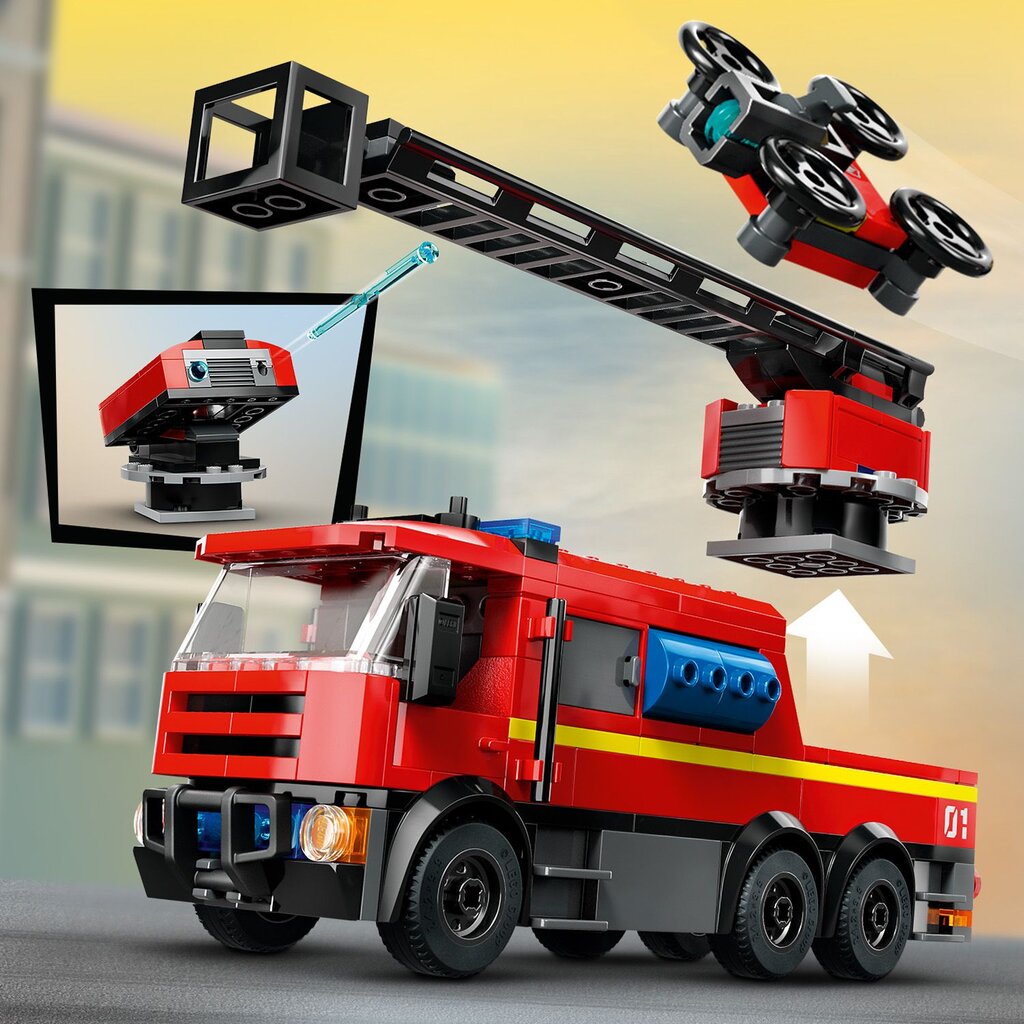 60414 LEGO® City Fire Station with Fire Truck tuletõrjedepoo koos tuletõrjeautoga цена и информация | Klotsid ja konstruktorid | hansapost.ee