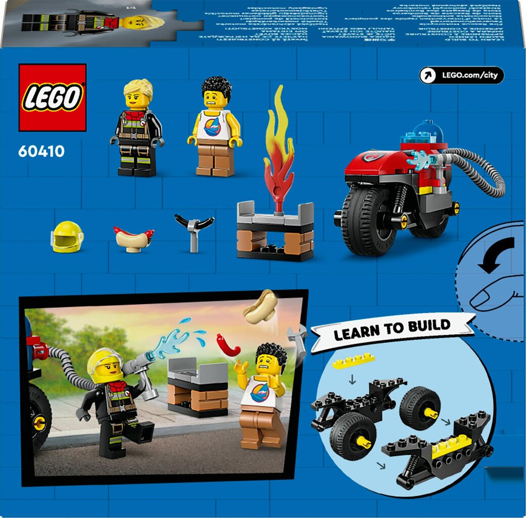 60410 LEGO® City Fire Rescue Motorcycle tuletõrje mootorratas hind ja info | Klotsid ja konstruktorid | hansapost.ee