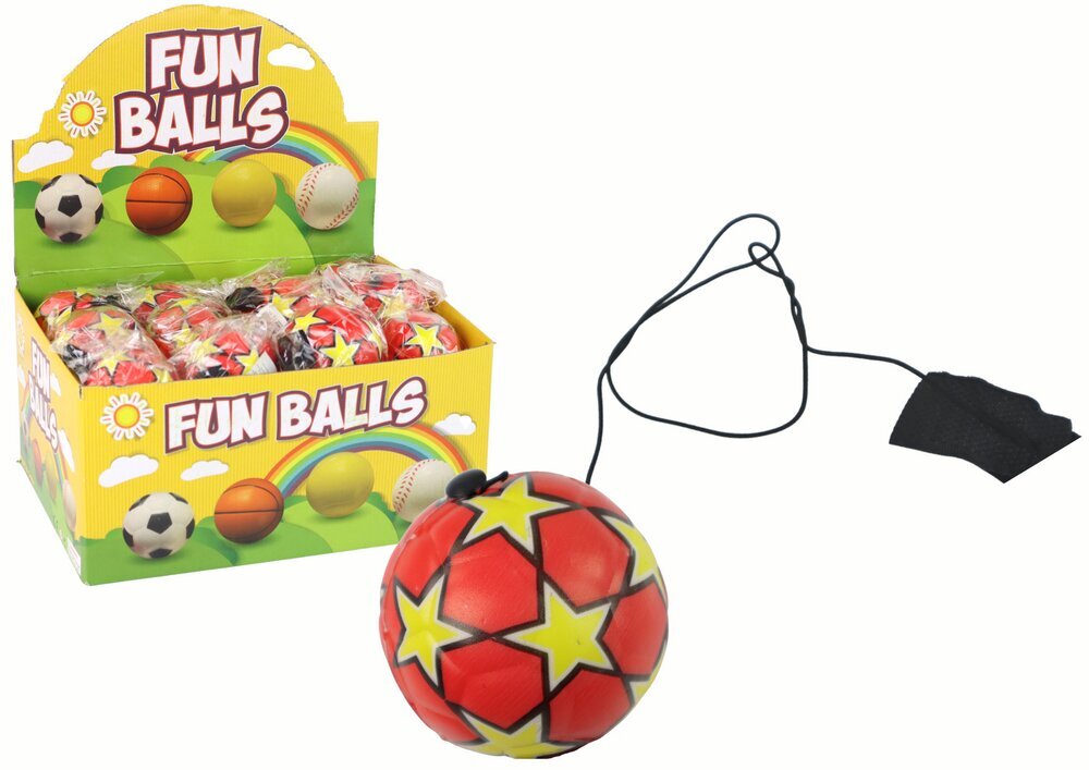 Nööriga pall, punane, 6 cm hind ja info | Arendavad laste mänguasjad | hansapost.ee