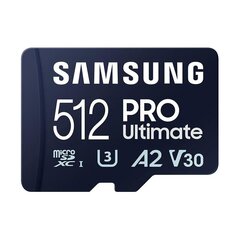 Samsung MicroSD SDXC 512GB Pro Ultimate 200MB/s / 130MB/s hind ja info | Fotoaparaatide mälukaardid | hansapost.ee