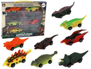 Mängusõidukite komplekt Lean Toys Dinosaurused, 8-osaline hind ja info | Mänguasjad poistele | hansapost.ee