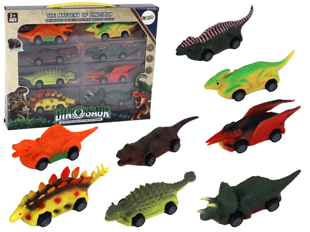 Mängusõidukite komplekt Lean Toys Dinosaurused, 8-osaline цена и информация | Mänguasjad poistele | hansapost.ee