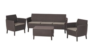 Садовая мебель Salemo 3 Seater Set, коричневая цена и информация | Комплекты уличной мебели | hansapost.ee