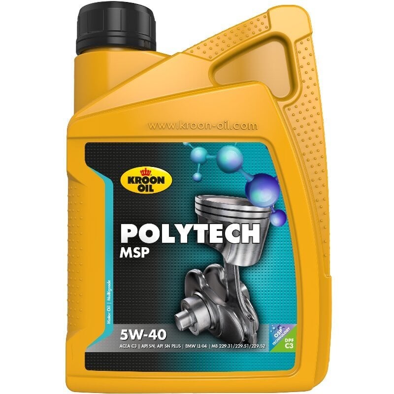 Õli Kroon-Oil Poly Tech MSP 5W-40, 1L цена и информация | Mootoriõlid | hansapost.ee