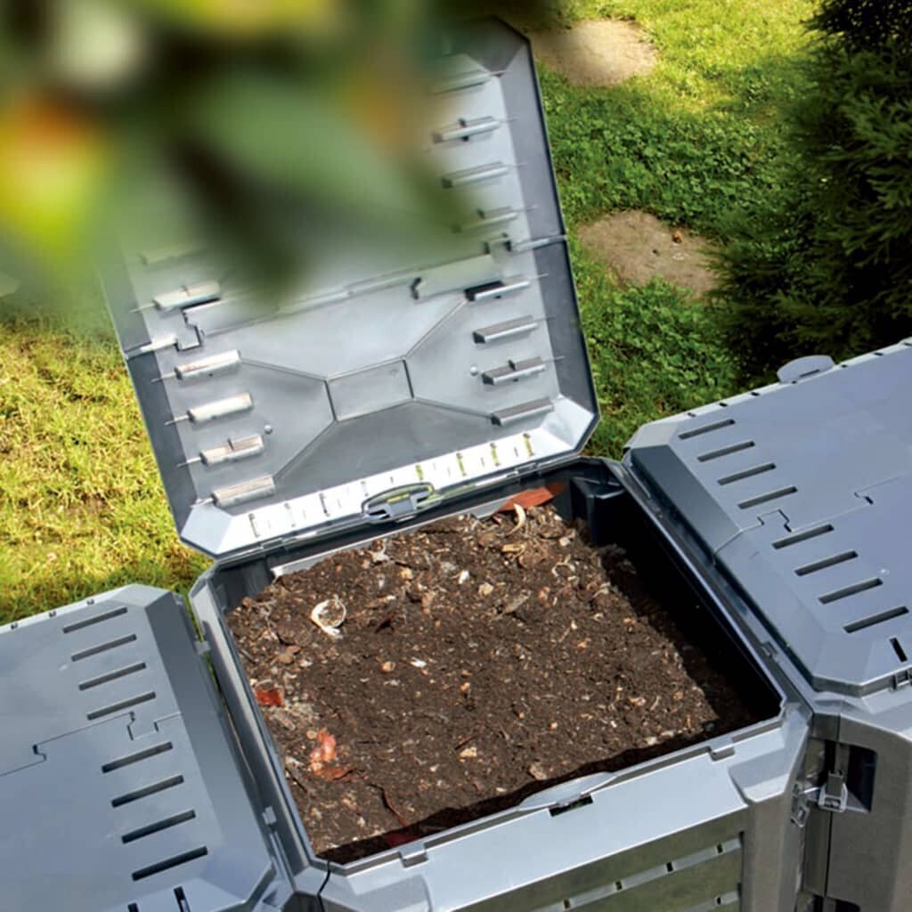 vidaXL aiakomposter, must 380 l hind ja info | Prügikonteinerid ja kompostrid | hansapost.ee