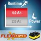 Lisaaku Flexpower 20V 4,0 Ah цена и информация | Akutrellid, puurid ja kruvikeerajad | hansapost.ee