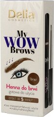 Henna kulmudele Delia My Wow Brows 4.0 Brown, 6 ml hind ja info | Kulmupliiatsid, -puudrid ja -värvid | hansapost.ee