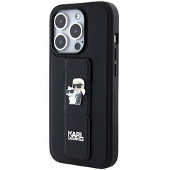 Karl Lagerfeld KLHCP14LGSAKCPK iPhone 14 Pro 6.1" czarny|black hardcase Gripstand Saffiano Karl&Choupette Pins цена и информация | Чехлы для телефонов | hansapost.ee