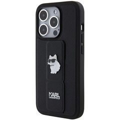 Karl Lagerfeld KLHCP14XGSACHPK iPhone 14 Pro Max 6.7" czarny|black hardcase Gripstand Saffiano Choupette Pins цена и информация | Чехлы для телефонов | hansapost.ee