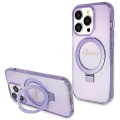 Guess GUHMP13LHRSGSU iPhone 13 Pro | 13 6.1" fioletowy|purple hardcase Ring Stand Script Glitter MagSafe цена и информация | Чехлы для телефонов | hansapost.ee