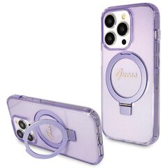 Guess GUHMP14XHRSGSU iPhone 14 Pro Max 6.7" fioletowy|purple hardcase Ring Stand Script Glitter MagSafe цена и информация | Чехлы для телефонов | hansapost.ee