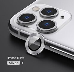 USAMS Camera Lens Glass iPhone 11 Pro metal ring srebrny|silver BH571JTT03 (US-BH571) цена и информация | Защитные пленки для телефонов | hansapost.ee