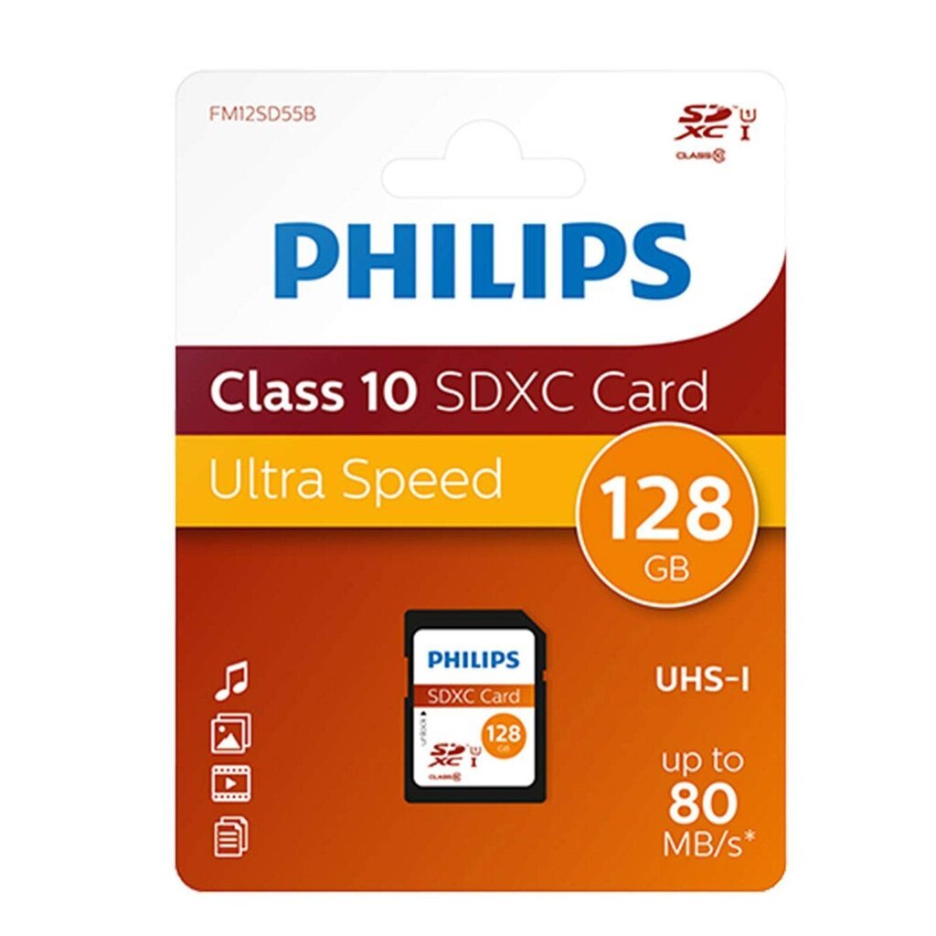 Philips SDXC Card 128GB Class 10 UHS-I U1 hind ja info | Mälukaardid mobiiltelefonidele | hansapost.ee