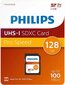 Philips SDXC 128GB Class 10 UHS-I U3 V30 A1 hind ja info | Mälukaardid mobiiltelefonidele | hansapost.ee