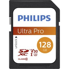 Philips SDXC 128GB Class 10 UHS-I U3 V30 A1 цена и информация | Карты памяти | hansapost.ee