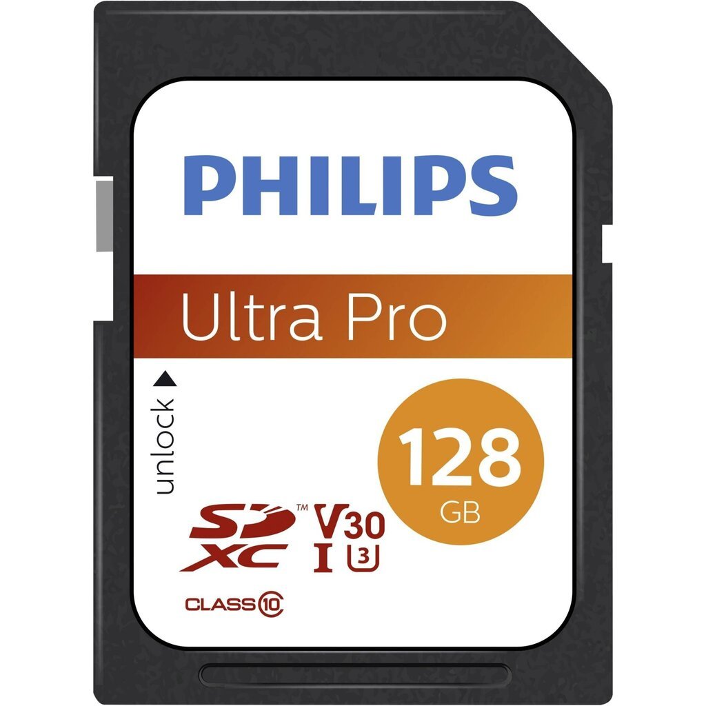 Philips SDXC 128GB Class 10 UHS-I U3 V30 A1 цена и информация | Mälukaardid mobiiltelefonidele | hansapost.ee