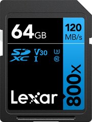 Lexar Professional 800X SDXC UHS-I hind ja info | Lexar Mobiiltelefonid, fotokaamerad, nutiseadmed | hansapost.ee