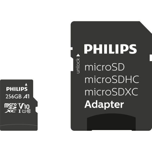 Philips MicroSDHC 256GB class 10|UHS 1 + Adapter цена и информация | Mälukaardid mobiiltelefonidele | hansapost.ee
