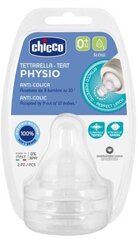 Lutipudeli otsad Chicco Perfect 5 Physio, aeglase vooluga, 0+, 2 tk. price and information | Lutipudelid ja tarvikud | hansapost.ee