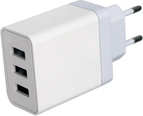 Platinet USB-зарядка 3xUSB 3A 15W, white (44754) цена и информация | Зарядные устройства для телефонов | hansapost.ee