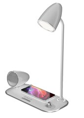 Беспроводное настольное зарядное устройство Tellur Nostalgia, Bluetooth-динамик, настольная лампа белого цвета цена и информация | Зарядные устройства для телефонов | hansapost.ee