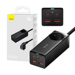 Сетевое зарядное устройство / блок питания Baseus GaN3 Pro 2xUSB + 2xUSB-C + AC, 100 Вт (черное) цена и информация | Зарядные устройства для телефонов | hansapost.ee