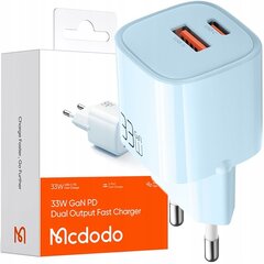 MCDODO NANO GaN USB/USB-C FAST CHARGER PD 33W цена и информация | Зарядные устройства для телефонов | hansapost.ee