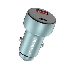 Foneng Car charger C18 - USB + Type C - PD 30W 3A with Type C to Lightning cable grey цена и информация | Зарядные устройства для телефонов | hansapost.ee