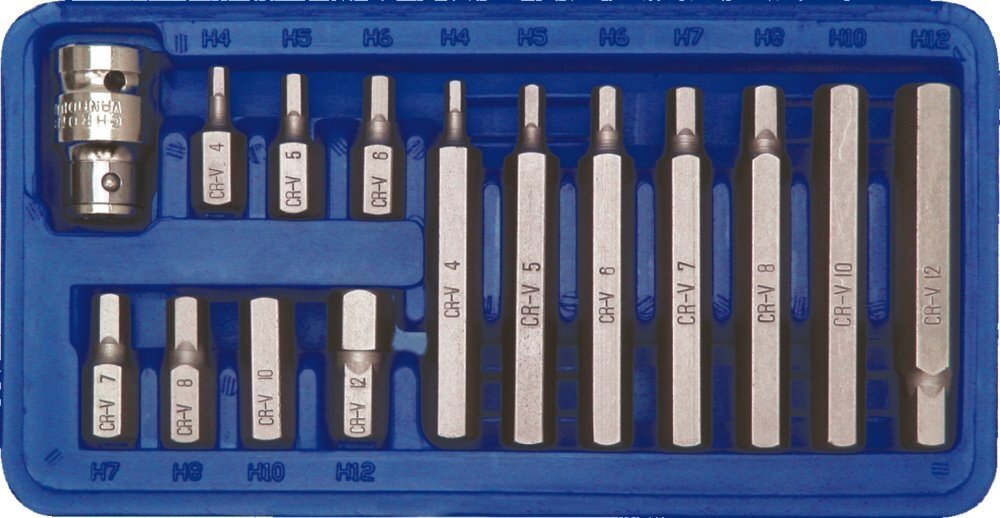 Otsikute komplekt HEX CrV Vorel, 15 tk цена и информация | Käsitööriistad | hansapost.ee