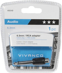 Адаптер Vivanco 6.3мм - RCA (46049) цена и информация | Адаптеры, USB-разветвители | hansapost.ee
