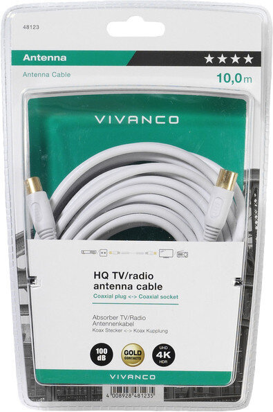 Vivanco antennikaabel HQ 10m (48123) hind ja info | Juhtmed ja kaablid | hansapost.ee