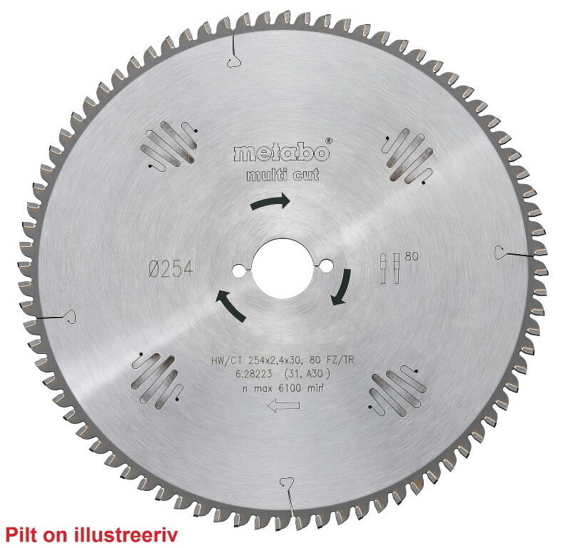 Saeketas 216x2,6/1,6x30, z60, FZ/TZ, -5°, Multi Cut., Metabo hind ja info | Käsitööriistad | hansapost.ee