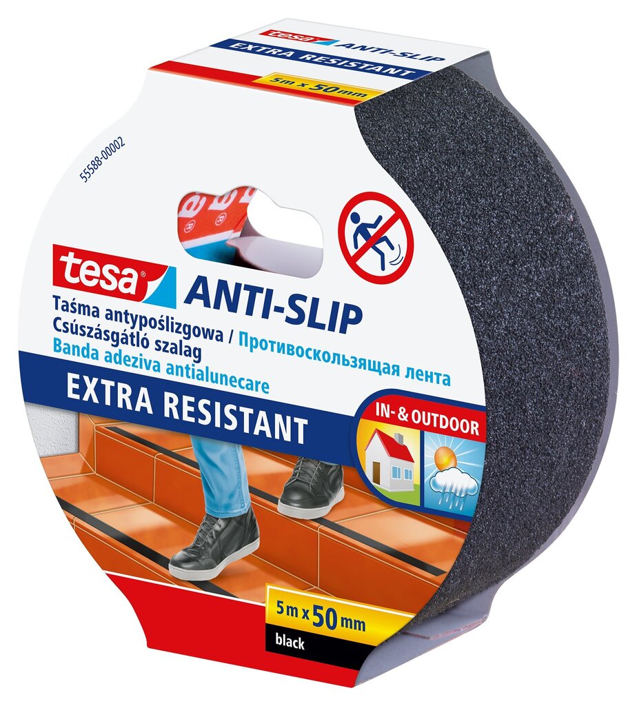 Libisemisvastane teip tesa® (must), 5m x 50mm цена и информация | Käsitööriistad | hansapost.ee