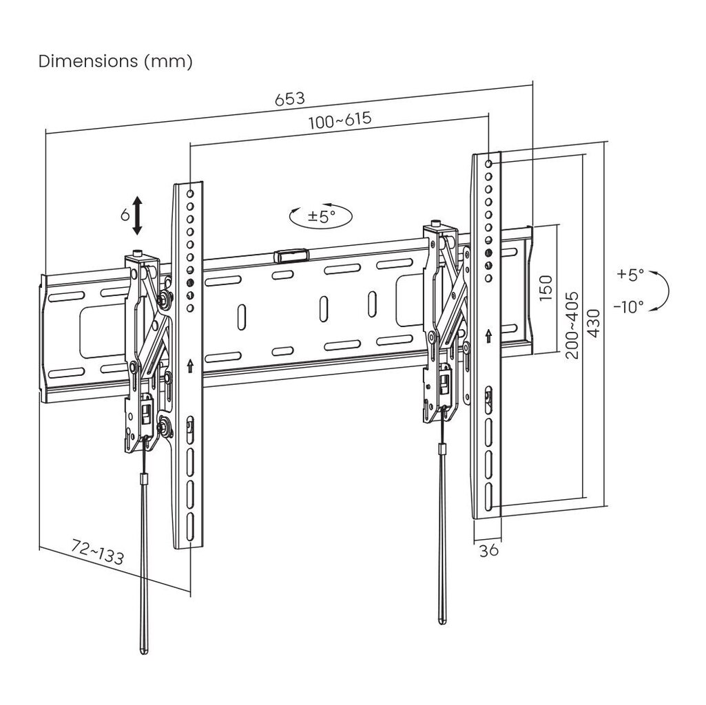 Sbox PLB-6546T-2 37-80" hind ja info | Teleri seinakinnitused ja hoidjad | hansapost.ee