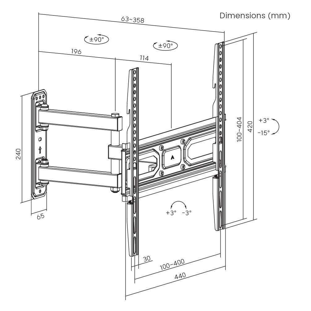 Sbox PLB-3644-2 32-55" hind ja info | Teleri seinakinnitused ja hoidjad | hansapost.ee